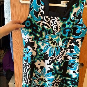 Dress Barn Vibrant Floral Sleeveless Dress